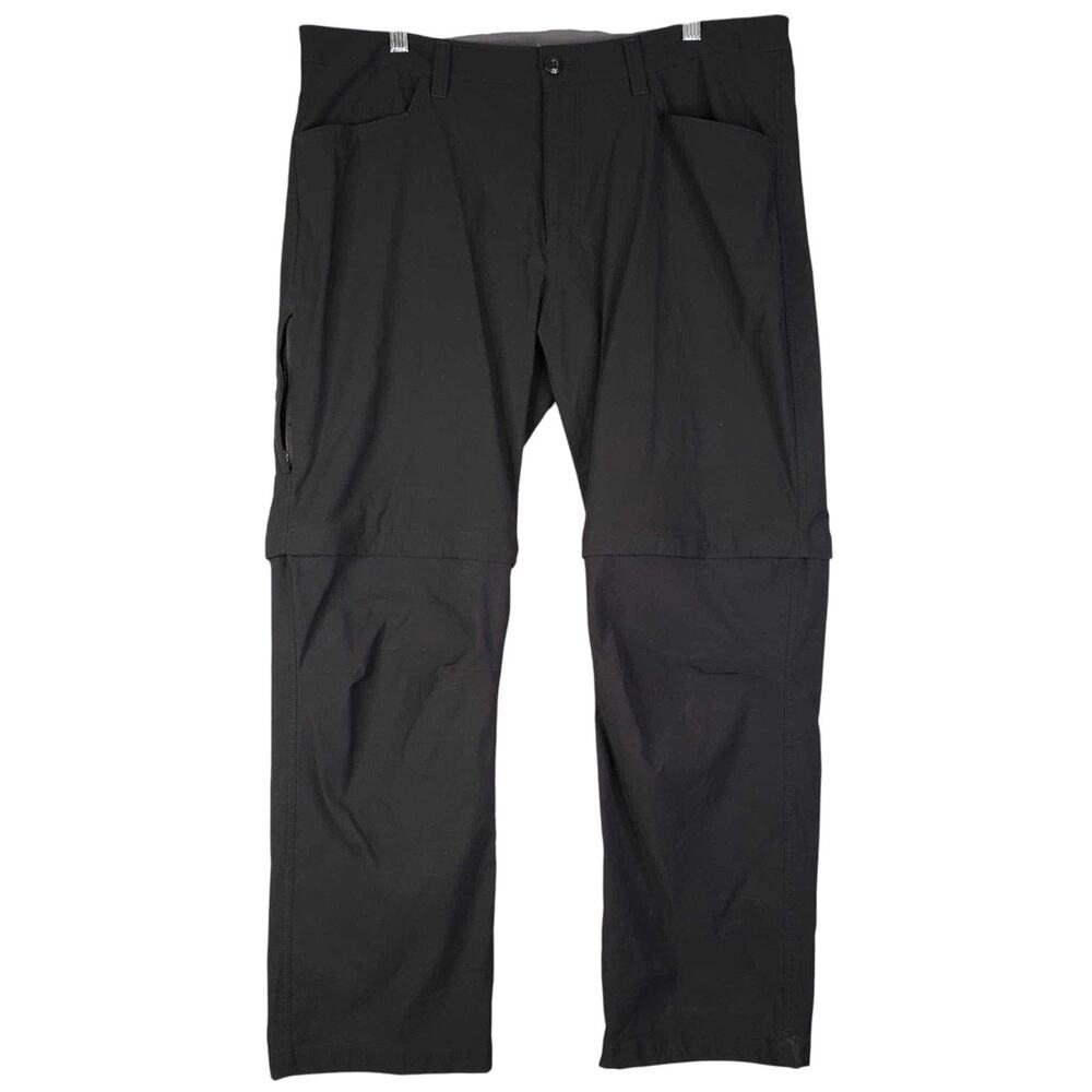 Eddie Bauer Pants Mens Size 40x30 Black Straight Leg Nylon Convertible Hiking